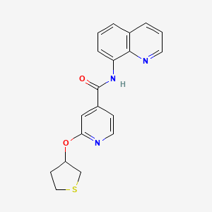 molecular formula C19H17N3O2S B2846122 N-(quinolin-8-yl)-2-((tetrahydrothiophen-3-yl)oxy)isonicotinamide CAS No. 2034240-14-5