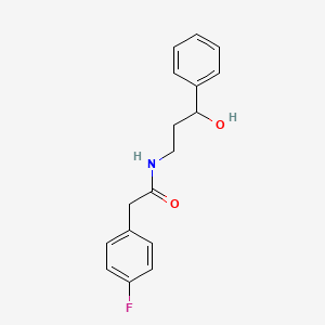 2-(4-fluorophenyl)-N-(3-hydroxy-3-phenylpropyl)acetamide