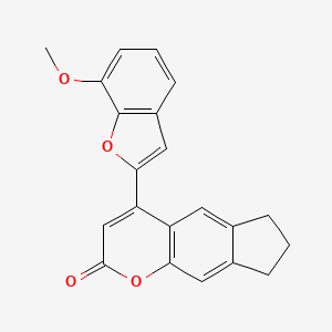 molecular formula C21H16O4 B2846127 4-(7-甲氧基苯并呋喃-2-基)-7,8-二氢环戊[g]咔唑-2(6H)-酮 CAS No. 858767-71-2