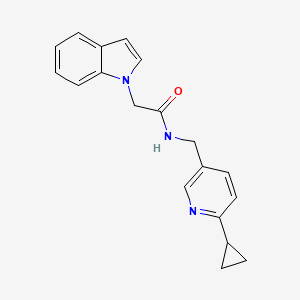 molecular formula C19H19N3O B2846136 N-((6-cyclopropylpyridin-3-yl)methyl)-2-(1H-indol-1-yl)acetamide CAS No. 2309747-19-9
