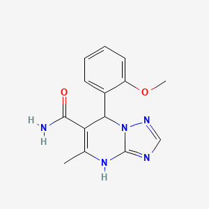 molecular formula C14H15N5O2 B2846137 7-(2-Methoxyphenyl)-5-methyl-4,7-dihydro[1,2,4]triazolo[1,5-a]pyrimidine-6-carboxamide CAS No. 536999-12-9