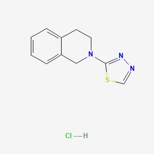 molecular formula C11H12ClN3S B2846139 2-(3,4-dihydroisoquinolin-2(1H)-yl)-1,3,4-thiadiazole hydrochloride CAS No. 2034241-77-3