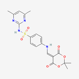 molecular formula C19H20N4O6S B2846148 4-(((2,2-dimethyl-4,6-dioxo-1,3-dioxan-5-ylidene)methyl)amino)-N-(4,6-dimethylpyrimidin-2-yl)benzenesulfonamide CAS No. 909344-74-7