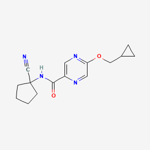 molecular formula C15H18N4O2 B2846149 N-(1-Cyanocyclopentyl)-5-(cyclopropylmethoxy)pyrazine-2-carboxamide CAS No. 1950580-89-8