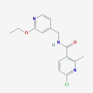 molecular formula C15H16ClN3O2 B2846158 6-chloro-N-[(2-ethoxypyridin-4-yl)methyl]-2-methylpyridine-3-carboxamide CAS No. 1427761-48-5