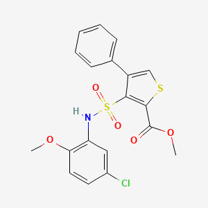 molecular formula C19H16ClNO5S2 B2846162 Methyl 3-[(5-chloro-2-methoxyphenyl)sulfamoyl]-4-phenylthiophene-2-carboxylate CAS No. 899725-04-3