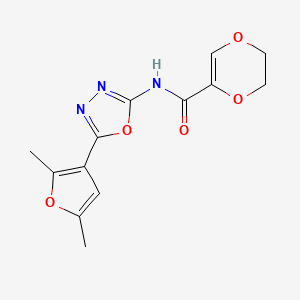 N-(5-(2,5-dimethylfuran-3-yl)-1,3,4-oxadiazol-2-yl)-5,6-dihydro-1,4-dioxine-2-carboxamide