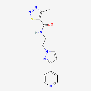 molecular formula C14H14N6OS B2846170 4-甲基-N-(2-(3-(吡啶-4-基)-1H-吡唑-1-基)乙基)-1,2,3-噻二唑-5-甲酰胺 CAS No. 1448027-93-7