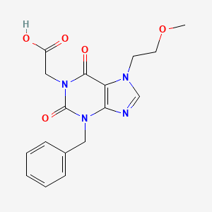 2-[3-benzyl-7-(2-methoxyethyl)-2,6-dioxo-2,3,6,7-tetrahydro-1H-purin-1-yl]acetic acid
