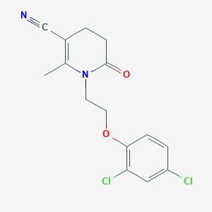 molecular formula C15H14Cl2N2O2 B2846172 1-[2-(2,4-二氯苯氧基)乙基]-2-甲基-6-氧代-1,4,5,6-四氢-3-吡啶碳腈 CAS No. 338748-80-4