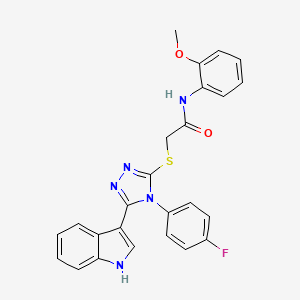 molecular formula C25H20FN5O2S B2846177 2-((4-(4-氟苯基)-5-(1H-吲哚-3-基)-4H-1,2,4-三唑-3-基)硫)-N-(2-甲氧基苯基)乙酰胺 CAS No. 946359-69-9