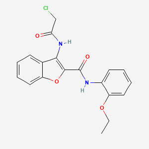 molecular formula C19H17ClN2O4 B2846183 3-(2-chloroacetamido)-N-(2-ethoxyphenyl)benzofuran-2-carboxamide CAS No. 888444-31-3