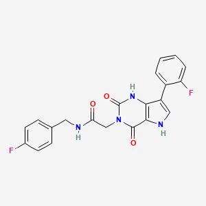 molecular formula C21H16F2N4O3 B2846184 N-(4-氟苄基)-2-(7-(2-氟苯基)-2,4-二氧杂-1H-吡咯并[3,2-d]嘧啶-3(2H,4H,5H)-基)乙酰胺 CAS No. 1115336-59-8