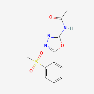 molecular formula C11H11N3O4S B2846187 N-[5-(2-甲基磺酰基苯基)-1,3,4-噁二唑-2-基]乙酰胺 CAS No. 886920-34-9