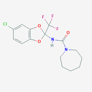 molecular formula C15H16ClF3N2O3 B284619 N-[5-chloro-2-(trifluoromethyl)-1,3-benzodioxol-2-yl]azepane-1-carboxamide 