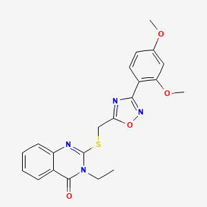 2-(((3-(2,4-dimethoxyphenyl)-1,2,4-oxadiazol-5-yl)methyl)thio)-3-ethylquinazolin-4(3H)-one