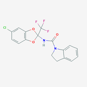 molecular formula C17H12ClF3N2O3 B284620 N-[5-chloro-2-(trifluoromethyl)-1,3-benzodioxol-2-yl]-1-indolinecarboxamide 