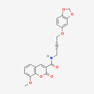 N-(4-(benzo[d][1,3]dioxol-5-yloxy)but-2-yn-1-yl)-8-methoxy-2-oxo-2H-chromene-3-carboxamide