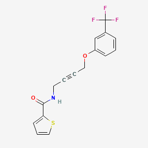 molecular formula C16H12F3NO2S B2846212 N-(4-(3-(trifluoromethyl)phenoxy)but-2-yn-1-yl)thiophene-2-carboxamide CAS No. 1421483-97-7