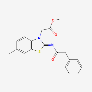 Methyl 2-[6-methyl-2-(2-phenylacetyl)imino-1,3-benzothiazol-3-yl]acetate