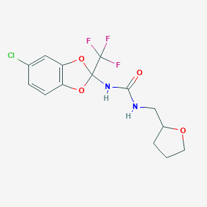 molecular formula C14H14ClF3N2O4 B284623 N-[5-chloro-2-(trifluoromethyl)-1,3-benzodioxol-2-yl]-N'-(tetrahydrofuran-2-ylmethyl)urea 