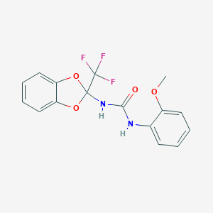 molecular formula C16H13F3N2O4 B284627 N-(2-methoxyphenyl)-N'-[2-(trifluoromethyl)-1,3-benzodioxol-2-yl]urea 