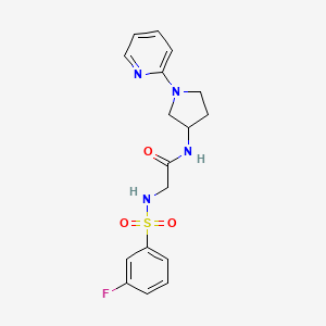 molecular formula C17H19FN4O3S B2846276 2-(3-氟苯基磺酰胺基)-N-[1-(吡啶-2-基)吡咯烷-3-基]乙酰胺 CAS No. 1788677-42-8