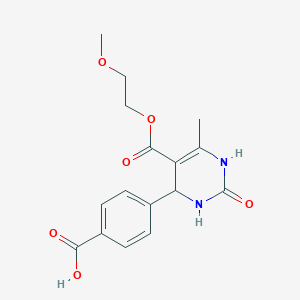 molecular formula C16H18N2O6 B2846277 4-[5-(2-甲氧基乙氧羰基)-6-甲基-2-氧代-3,4-二氢-1H-嘧啶-4-基]苯甲酸 CAS No. 500149-16-6