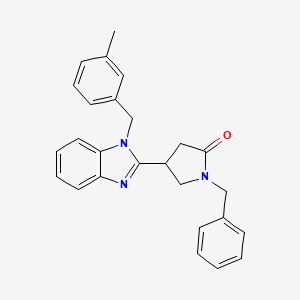 molecular formula C26H25N3O B2846280 1-benzyl-4-[1-(3-methylbenzyl)-1H-benzimidazol-2-yl]pyrrolidin-2-one CAS No. 847396-48-9
