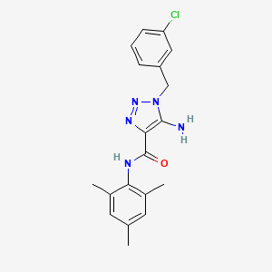 molecular formula C19H20ClN5O B2846285 5-amino-1-(3-chlorobenzyl)-N-(2,4,6-trimethylphenyl)-1H-1,2,3-triazole-4-carboxamide CAS No. 923250-66-2