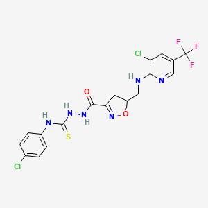 N-(4-chlorophenyl)-2-{[5-({[3-chloro-5-(trifluoromethyl)-2-pyridinyl]amino}methyl)-4,5-dihydro-3-isoxazolyl]carbonyl}-1-hydrazinecarbothioamide
