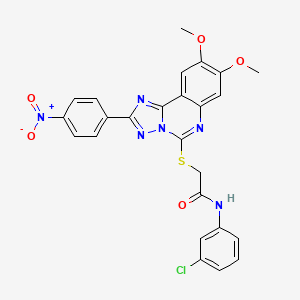 molecular formula C25H19ClN6O5S B2846288 N-(3-chlorophenyl)-2-((8,9-dimethoxy-2-(4-nitrophenyl)-[1,2,4]triazolo[1,5-c]quinazolin-5-yl)thio)acetamide CAS No. 902433-88-9