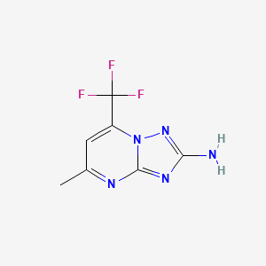 molecular formula C7H6F3N5 B2846291 5-Methyl-7-(trifluoromethyl)[1,2,4]triazolo[1,5-a]pyrimidin-2-amine CAS No. 339201-69-3