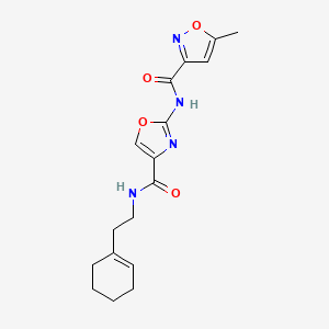 molecular formula C17H20N4O4 B2846297 N-(4-((2-(cyclohex-1-en-1-yl)ethyl)carbamoyl)oxazol-2-yl)-5-methylisoxazole-3-carboxamide CAS No. 1421517-39-6