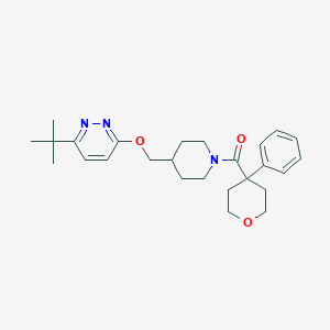 molecular formula C26H35N3O3 B2846300 [4-[(6-Tert-butylpyridazin-3-yl)oxymethyl]piperidin-1-yl]-(4-phenyloxan-4-yl)methanone CAS No. 2309259-97-8