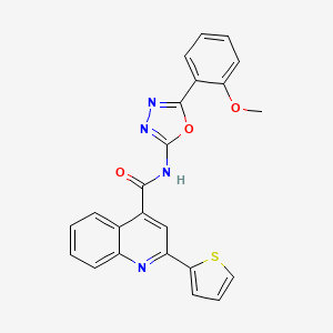 molecular formula C23H16N4O3S B2846308 N-[5-(2-methoxyphenyl)-1,3,4-oxadiazol-2-yl]-2-thiophen-2-ylquinoline-4-carboxamide CAS No. 865285-94-5