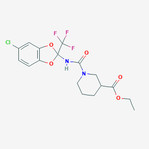 Ethyl 1-({[5-chloro-2-(trifluoromethyl)-1,3-benzodioxol-2-yl]amino}carbonyl)-3-piperidinecarboxylate