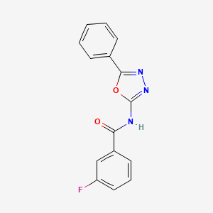 molecular formula C15H10FN3O2 B2846312 3-fluoro-N-(5-phenyl-1,3,4-oxadiazol-2-yl)benzamide CAS No. 865287-30-5