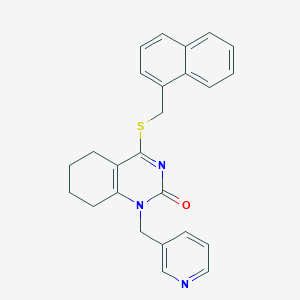 molecular formula C25H23N3OS B2846314 4-((naphthalen-1-ylmethyl)thio)-1-(pyridin-3-ylmethyl)-5,6,7,8-tetrahydroquinazolin-2(1H)-one CAS No. 899958-05-5