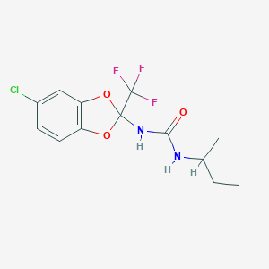 molecular formula C13H14ClF3N2O3 B284633 N-(sec-butyl)-N'-[5-chloro-2-(trifluoromethyl)-1,3-benzodioxol-2-yl]urea 
