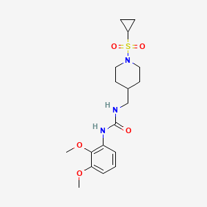 molecular formula C18H27N3O5S B2846360 1-((1-(Cyclopropylsulfonyl)piperidin-4-yl)methyl)-3-(2,3-dimethoxyphenyl)urea CAS No. 1235052-52-4