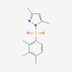 molecular formula C14H18N2O2S B2846368 3,5-dimethyl-1-[(2,3,4-trimethylphenyl)sulfonyl]-1H-pyrazole CAS No. 478788-71-5