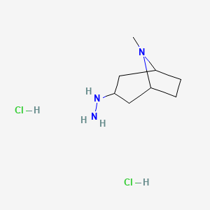 molecular formula C8H19Cl2N3 B2846373 3-Hydrazinyl-8-methyl-8-azabicyclo[3.2.1]octane dihydrochloride CAS No. 110406-91-2