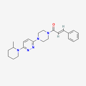 molecular formula C23H29N5O B2846376 (E)-1-(4-(6-(2-methylpiperidin-1-yl)pyridazin-3-yl)piperazin-1-yl)-3-phenylprop-2-en-1-one CAS No. 899757-19-8
