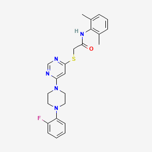 molecular formula C24H26FN5OS B2846384 1-{[1-(3-ethylphenyl)-5-pyridin-3-yl-1H-1,2,3-triazol-4-yl]carbonyl}-4-phenylpiperazine CAS No. 1251615-35-6