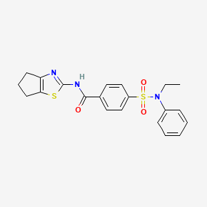 molecular formula C21H21N3O3S2 B2846401 N-(5,6-dihydro-4H-cyclopenta[d]thiazol-2-yl)-4-(N-ethyl-N-phenylsulfamoyl)benzamide CAS No. 896680-20-9