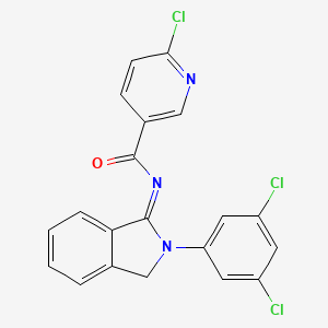 molecular formula C20H12Cl3N3O B2846404 6-chloro-N-[2-(3,5-dichlorophenyl)-3H-isoindol-1-ylidene]pyridine-3-carboxamide CAS No. 748786-42-7