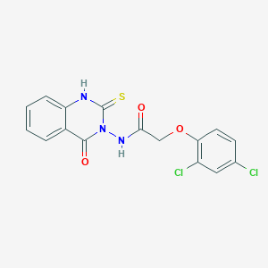 molecular formula C16H11Cl2N3O3S B2846419 2-(2,4-二氯苯氧基)-N-(4-氧代-2-硫代-1H-喹唑啉-3-基)乙酰胺 CAS No. 422275-84-1