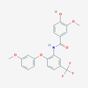 molecular formula C22H18F3NO5 B284644 4-hydroxy-3-methoxy-N-[2-(3-methoxyphenoxy)-5-(trifluoromethyl)phenyl]benzamide 
