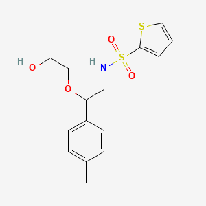 molecular formula C15H19NO4S2 B2846455 N-(2-(2-hydroxyethoxy)-2-(p-tolyl)ethyl)thiophene-2-sulfonamide CAS No. 1788678-27-2